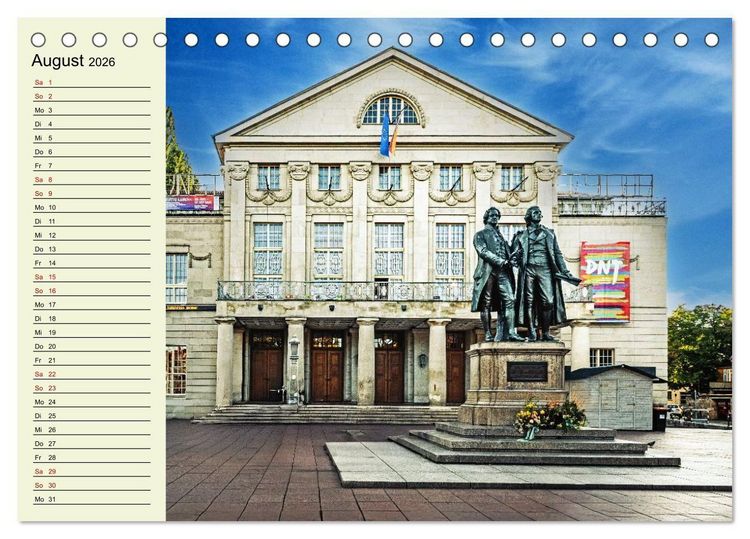 Produktbild: Weimar - Mit Plan durch das Jahr (Tischkalender 2026 DIN A5 quer), CALVENDO Monatskalender