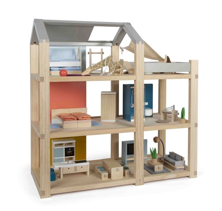 Produktbild: Puppenhaus Natur mit M&ouml;beln