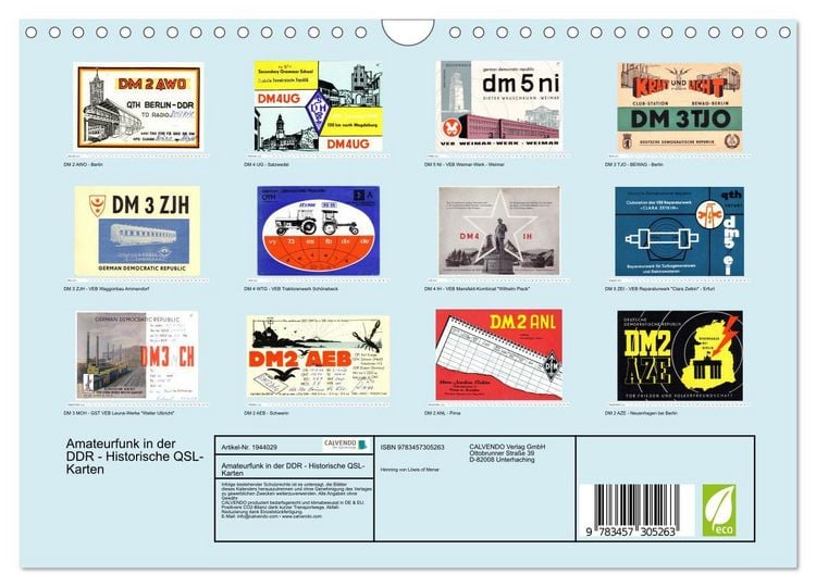 Produktbild: Amateurfunk in der DDR - Historische QSL-Karten (Wandkalender 2026 DIN A4 quer), CALVENDO Monatskalender