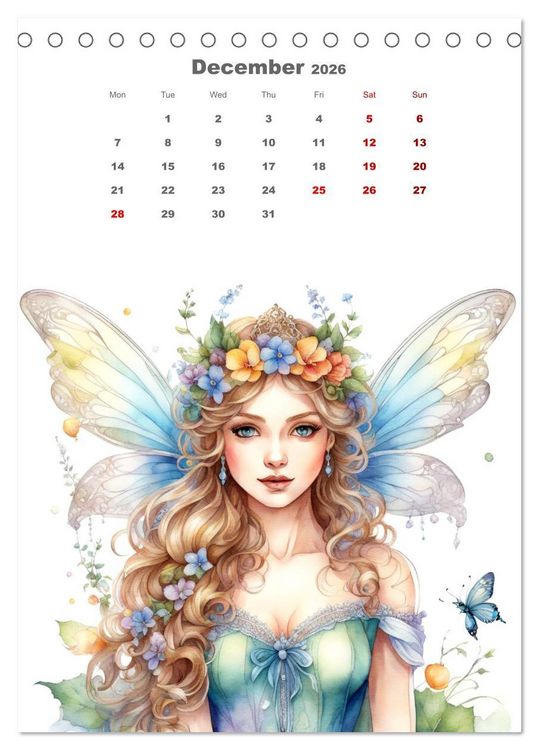 Produktbild: The fairies (Desk Calendar 2026 DIN A5 portrait), CALVENDO 12 Month DeskCalendar