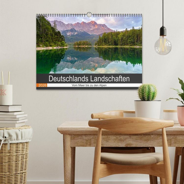 Produktbild: Deutschlands Landschaften - Vom Meer bis zu den Alpen (Wandkalender 2026 DIN A3 quer), CALVENDO Monatskalender
