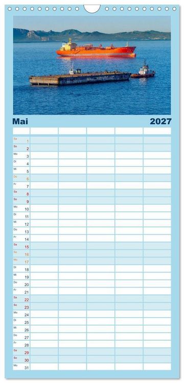 Produktbild: Familienplaner 2027 - Hochseeschiffe mit 5 Spalten (Wandkalender, 21 x 45 cm) CALVENDO