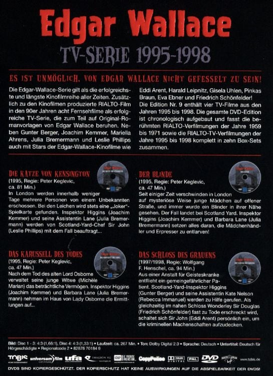 Produktbild: Edgar Wallace Edition 9/TV-Serie [4 DVDs]