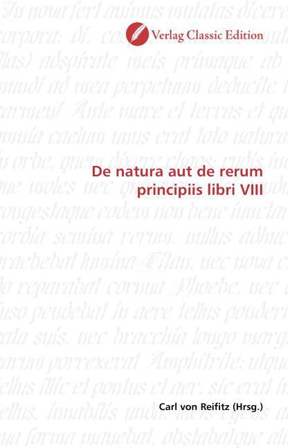 Produktbild: De natura aut de rerum principiis libri VIII