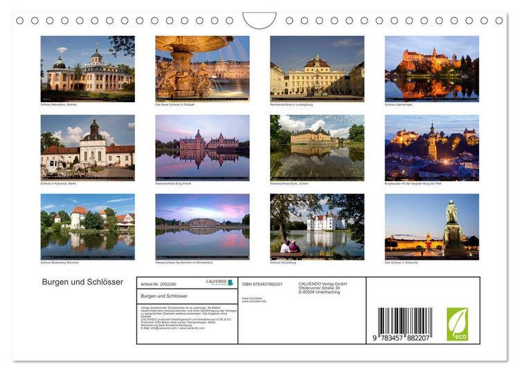 Produktbild: Burgen und Schl&ouml;sser (Wandkalender 2026 DIN A4 quer), CALVENDO Monatskalender