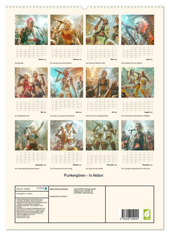 Produktbild: Punkerg&ouml;ren - In Aktion (hochwertiger Premium Wandkalender 2026 DIN A2 hoch), Kunstdruck in Hochglanz