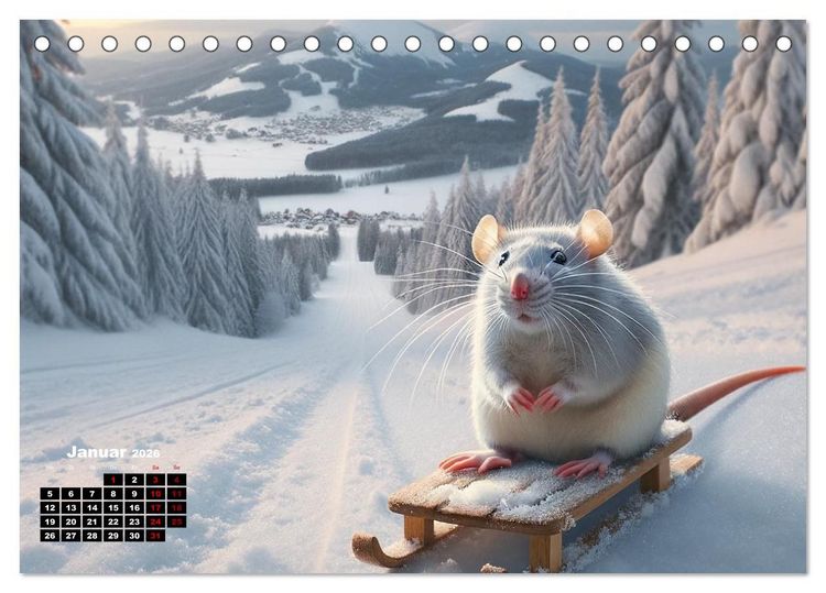 Produktbild: Lustige Ratten (Tischkalender 2026 DIN A5 quer), CALVENDO Monatskalender