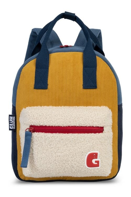 Produktbild: SIEBER Gl&uuml;hw&uuml;rmchen - Kinderrucksack, KIGA Kindergartenrucksack Elena, ocker/dunkelblau, 7 Liter