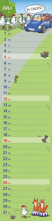 Produktbild: Notizkalender Humor 2026 - Streifenplaner 15x64 cm - Wandkalender - Küchenkalender - mit lustigen Cartoons und Sprüchen - Langplaner