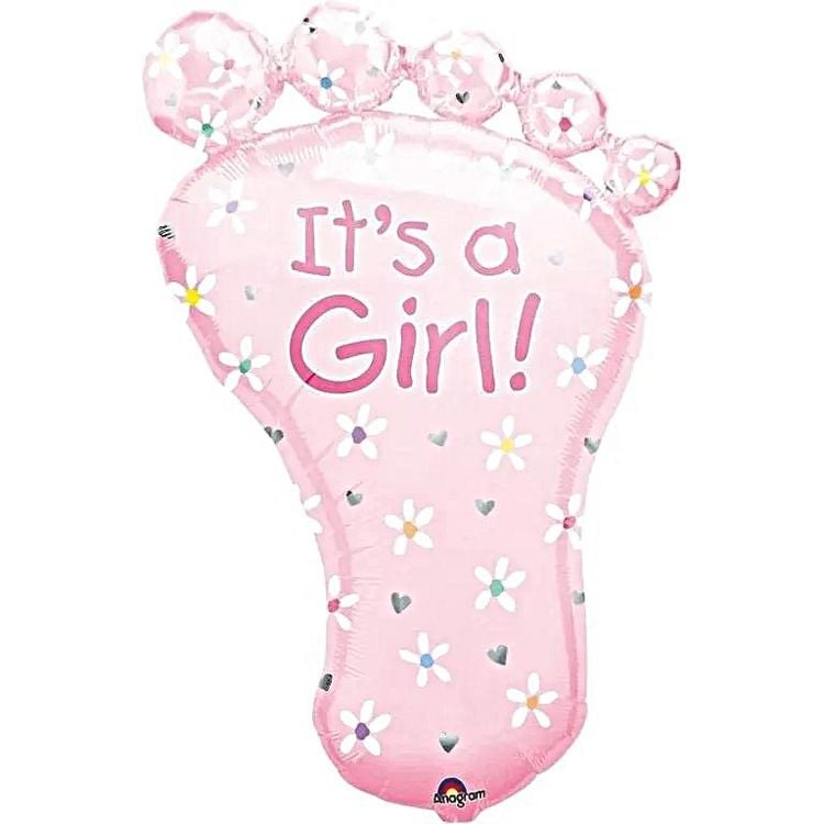 Produktbild: Folienballon Fu&szlig; It's a girl rosa