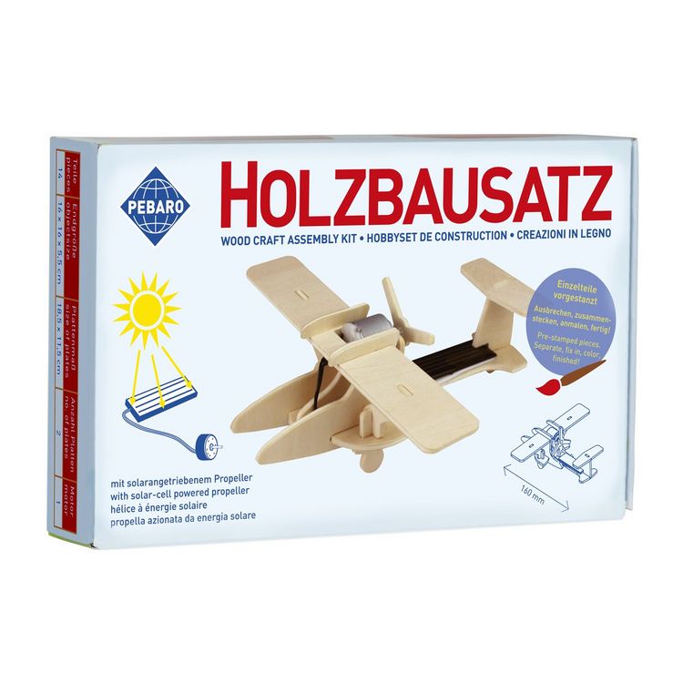 Produktbild: PEBARO 830/4 - Solar Holzbausatz Sport-Flugzeug, 14-teilig, Holzkonstruktion mit solarangetriebenem Propeller