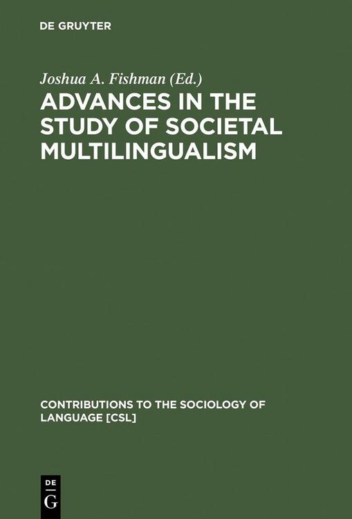 Produktbild: Advances in the Study of Societal Multilingualism