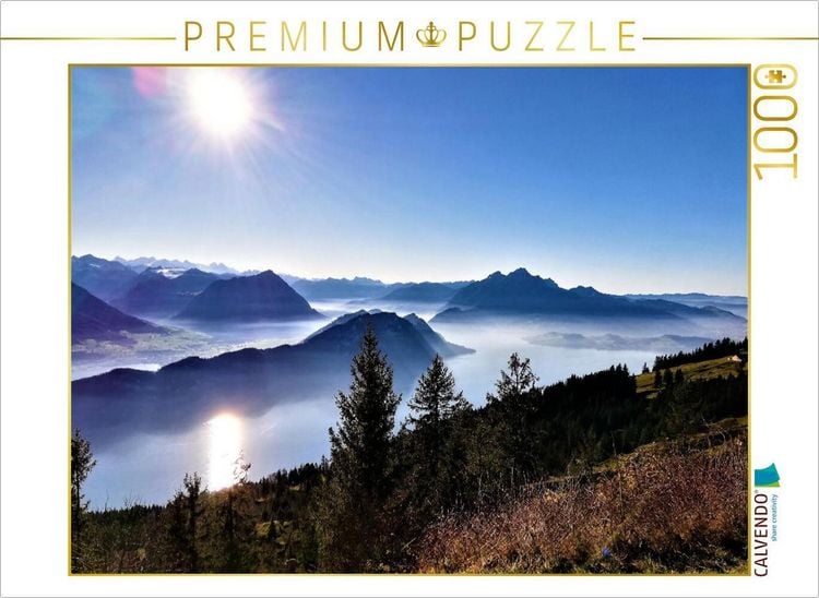 Produktbild: CALVENDO Puzzle Blick von der Rigi auf den B&uuml;rgenstock, Pilatus und Stanserhorn | 1000 Teile Lege-Gr&ouml;&szlig;e 64x48cm Foto-Puzzle f&uuml;r gl&uuml;ckliche Stunden