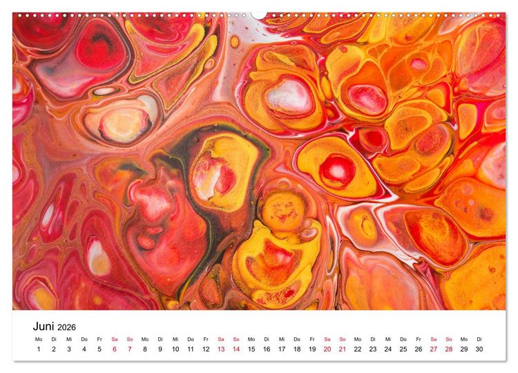 Produktbild: Acrylic Pouring - Faszinierende Farben und Formen (hochwertiger Premium Wandkalender 2026 DIN A2 quer), Kunstdruck in Hochglanz
