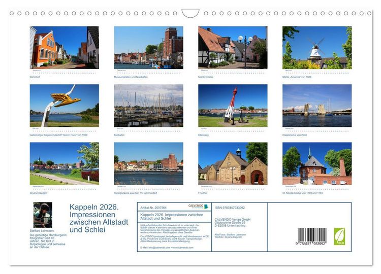 Produktbild: Kappeln 2026. Impressionen zwischen Altstadt und Schlei (Wandkalender 2026 DIN A3 quer), CALVENDO Monatskalender