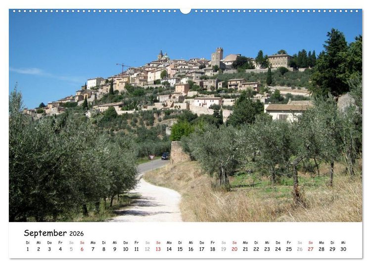 Produktbild: Camino di Assisi - Franziskusweg (hochwertiger Premium Wandkalender 2026 DIN A2 quer), Kunstdruck in Hochglanz