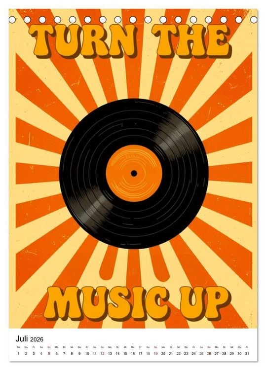 Produktbild: Feel the Groove &ndash; Funk & Soul Vintage (Tischkalender 2026 DIN A5 hoch), CALVENDO Monatskalender