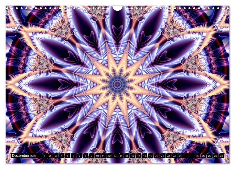 Produktbild: Energie - Mandalas, Spiritualit&auml;t durch die Farbe Lila (Wandkalender 2026 DIN A3 quer), CALVENDO Monatskalender