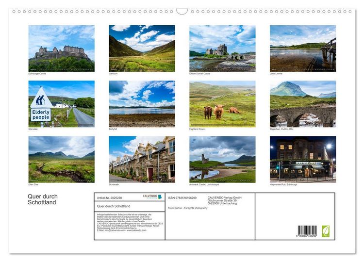 Produktbild: Quer durch Schottland (Wandkalender 2026 DIN A2 quer), CALVENDO Monatskalender