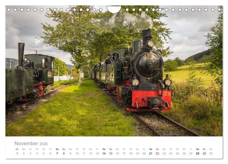 Produktbild: Schmalspurbahn Dampflok Bieberlies (Wandkalender 2026 DIN A4 quer), CALVENDO Monatskalender