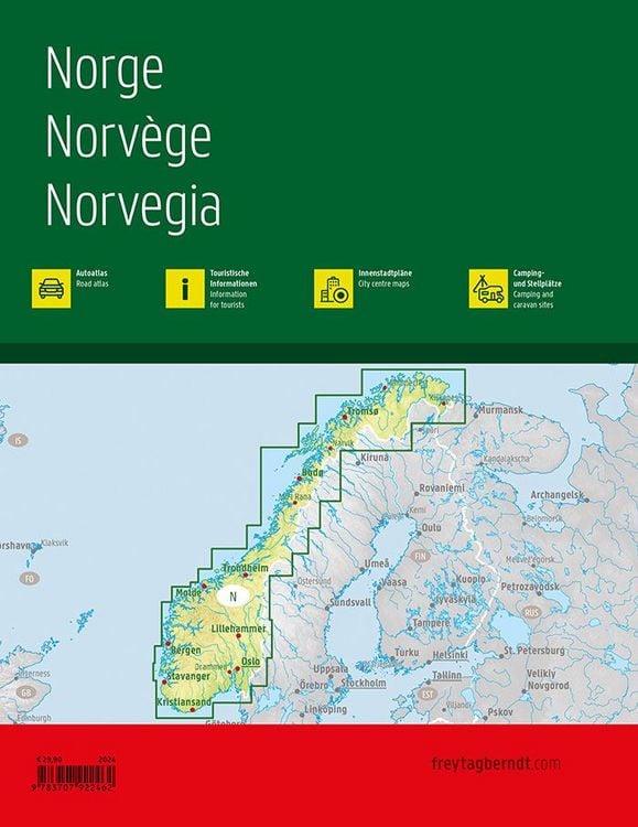 Produktbild: Freytag & berndt Autoatlas Norwegen 1:250.000