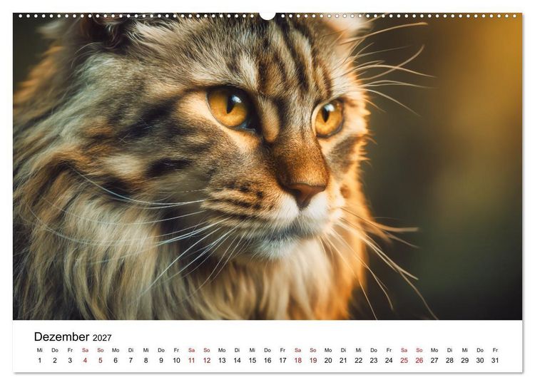 Produktbild: Eleganz in Pelz - ein Maine Coon - Kalender (Wandkalender 2027 DIN A2 quer), CALVENDO Monatskalender