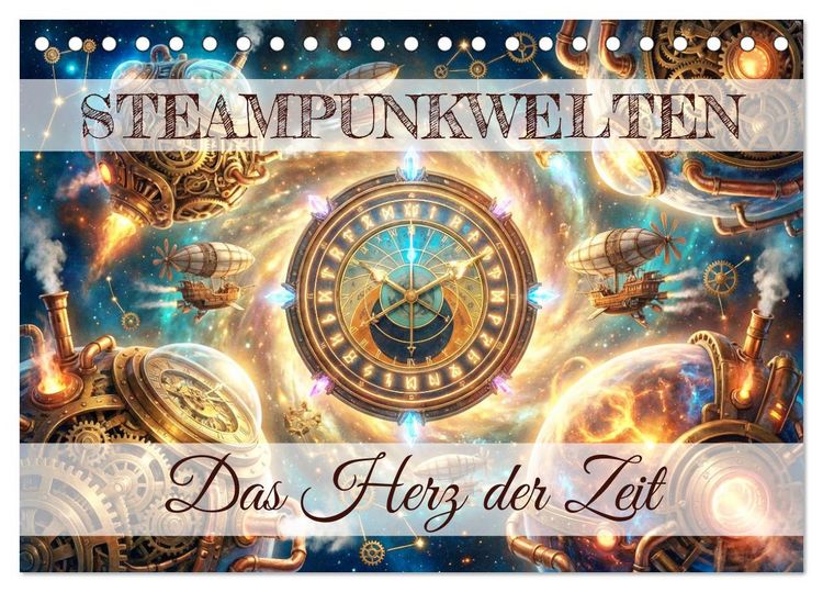 Produktbild: Steampunkwelten - Das Herz der Zeit (Tischkalender 2027 DIN A5 quer), CALVENDO Monatskalender