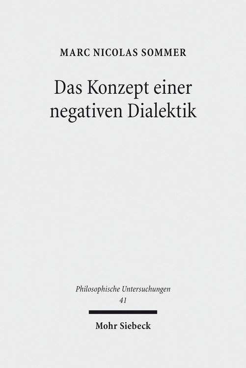 Produktbild: Das Konzept einer negativen Dialektik