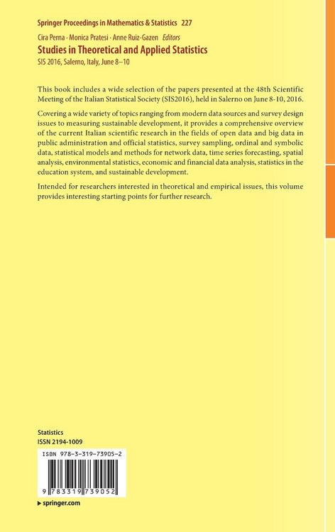 Produktbild: Studies in Theoretical and Applied Statistics