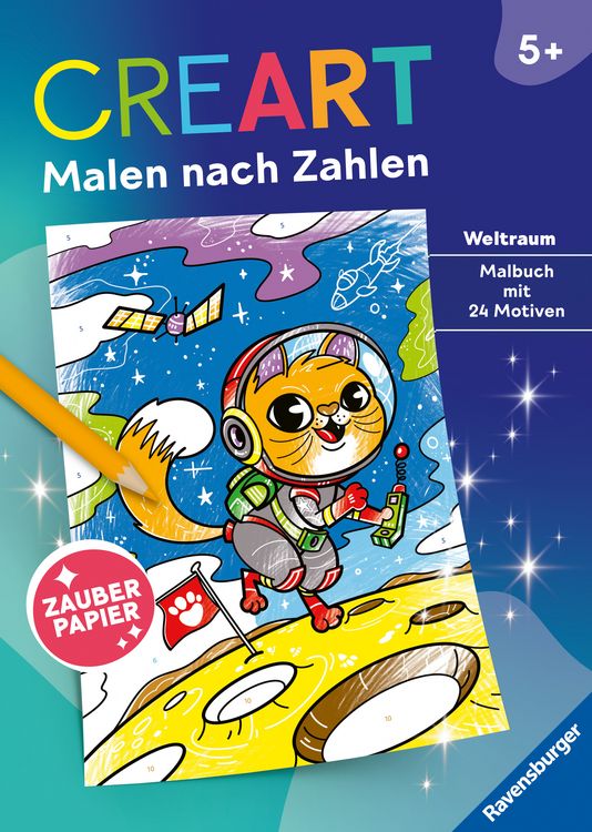 Produktbild: CreArt Malen nach Zahlen ab 5 - Zauberpapier: Weltraum