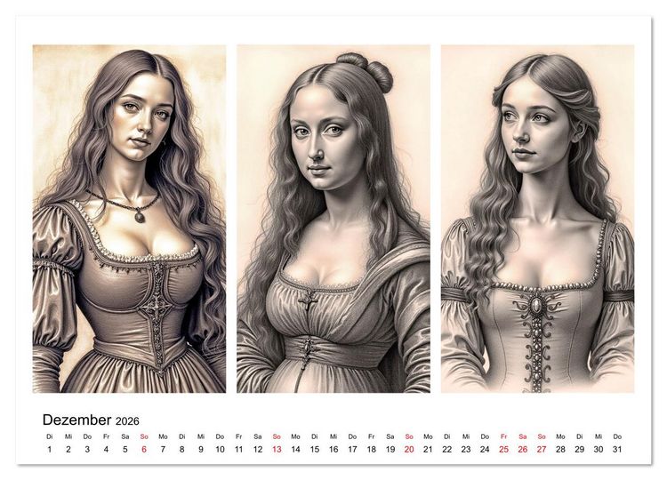Produktbild: Dreiklang der K&ouml;pfe (Wandkalender 2026 DIN A3 quer), CALVENDO Monatskalender