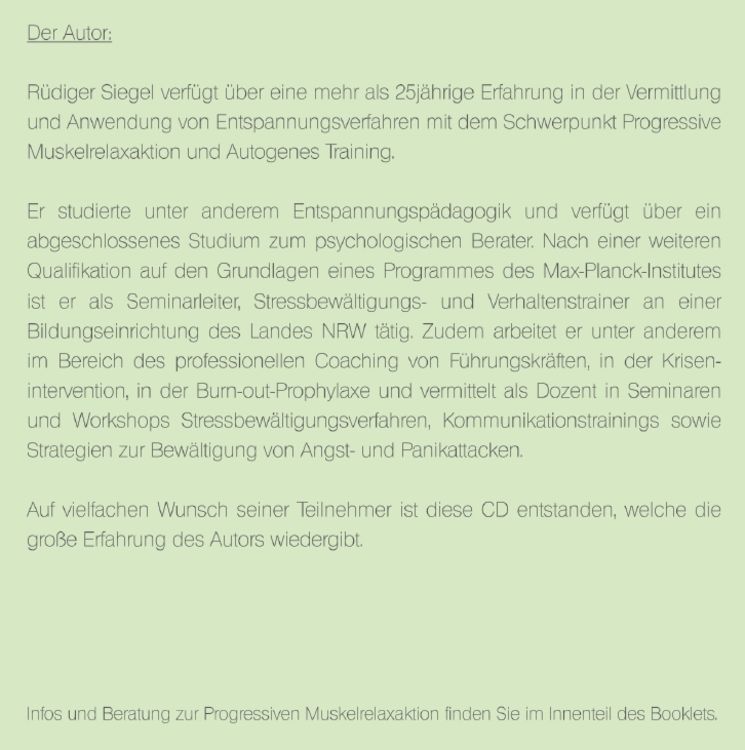 Produktbild: Progressive Muskelentspannung nach Jacobson, Progressive Muskelrelaxaktion inkl. pers&ouml;nlicher Entspannungsberatung