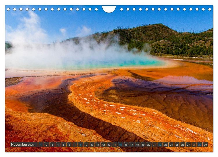 Produktbild: Farbenwunder Yellowstone (Wandkalender 2026 DIN A4 quer), CALVENDO Monatskalender