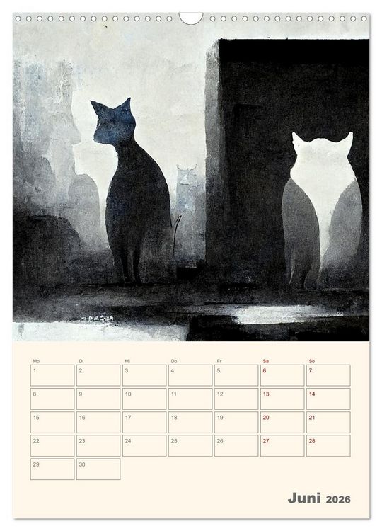 Produktbild: Die 7 Leben einer Katze (Wandkalender 2026 DIN A3 hoch), CALVENDO Monatskalender