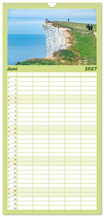 Produktbild: Familienplaner 2027 - Seven Sisters - Gro&szlig;britanniens h&ouml;chste Kreidefelsen mit 5 Spalten (Wandkalender, 21 x 45 cm) CALVENDO