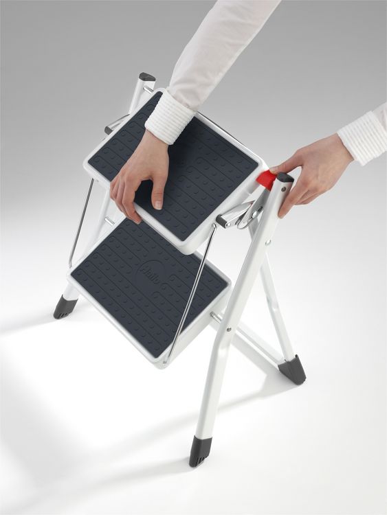 Produktbild: Hailo MK60 4310-001 Kunststoff Klapptritt Arbeitsh&ouml;he (max.): 2.44m Wei&szlig;, Anthrazit 3.6kg