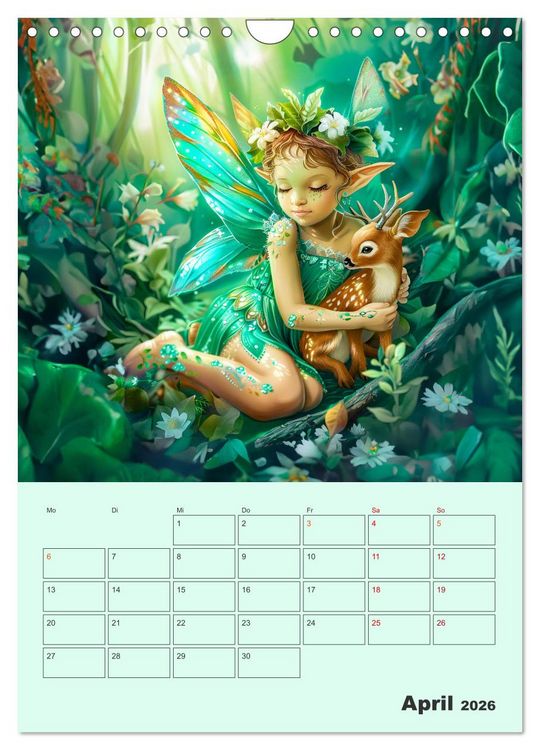 Produktbild: Elfenkinder der Natur - Niedlicher Termin-Planer f&uuml;r das Jahr (Wandkalender 2026 DIN A4 hoch), CALVENDO Monatskalender