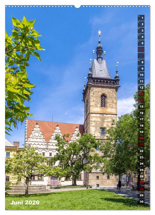 Produktbild: PRAG Historisches Stadtherz (hochwertiger Premium Wandkalender 2026 DIN A2 hoch), Kunstdruck in Hochglanz