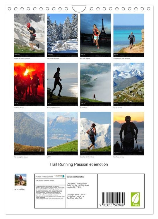 Produktbild: Trail Running Passion et &eacute;motion (Calendrier mural 2026 DIN A4 horizontal), CALVENDO calendrier mensuel