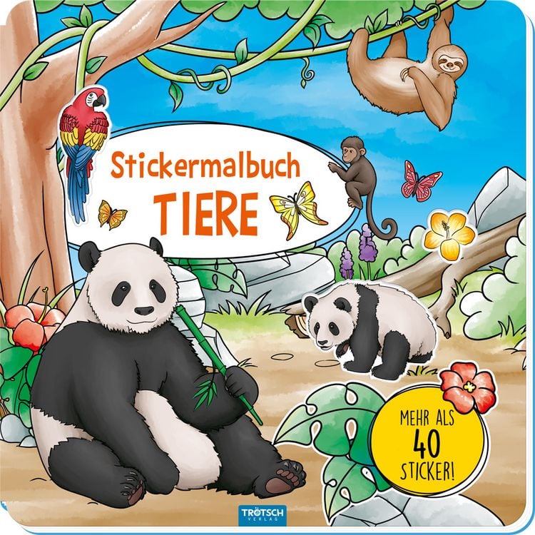 Produktbild: Tr&ouml;tsch Malbuch Stickermalbuch Tiere