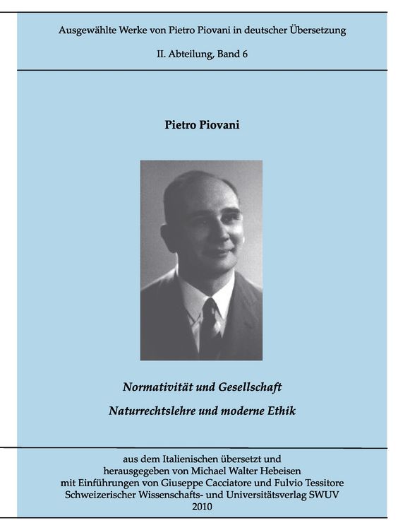 Produktbild: Ausgew&auml;hlte Werke von Pietro Piovani in deutscher Sprache, Bd. 6