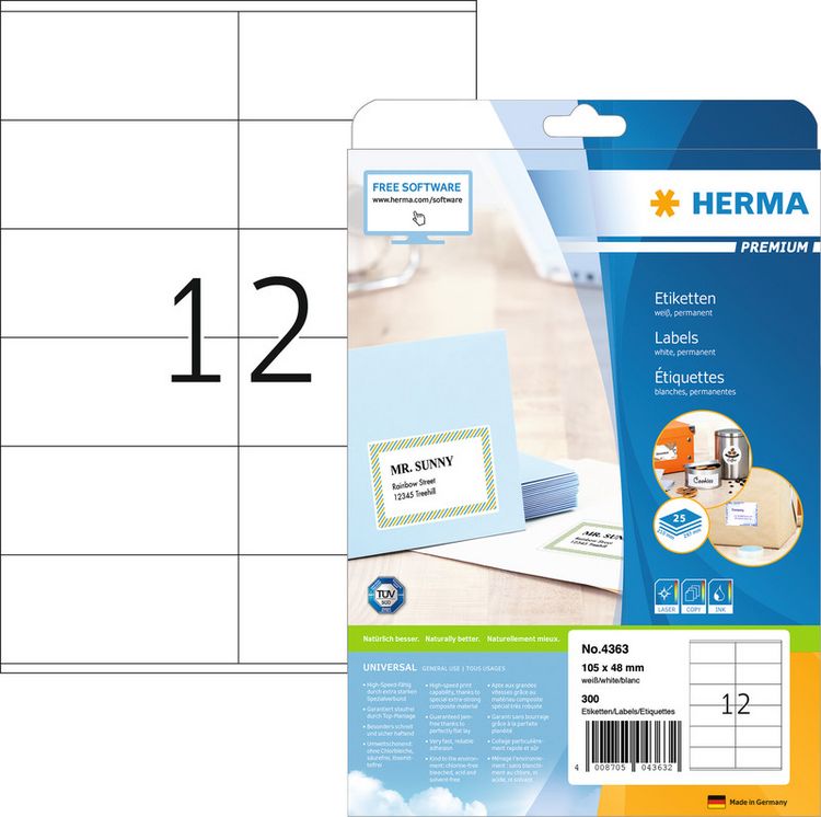 Produktbild: HERMA Premium Etiketten Universal