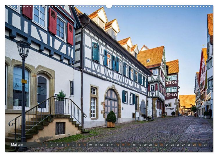 Produktbild: Idyllisches Fachwerk rund um Stuttgart (hochwertiger Premium Wandkalender 2027 DIN A2 quer), Kunstdruck in Hochglanz