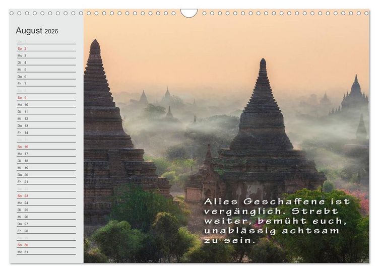 Produktbild: BUDDHA Buddhistische Weisheiten (Wandkalender 2026 DIN A3 quer), CALVENDO Monatskalender