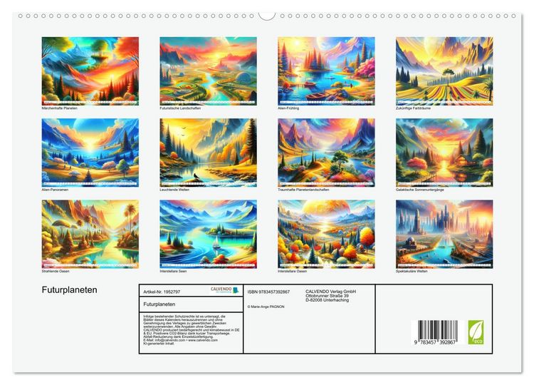 Produktbild: Futurplaneten (hochwertiger Premium Wandkalender 2026 DIN A2 quer), Kunstdruck in Hochglanz