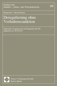 Produktbild: Deregulierung ohne Verhaltenssanktion