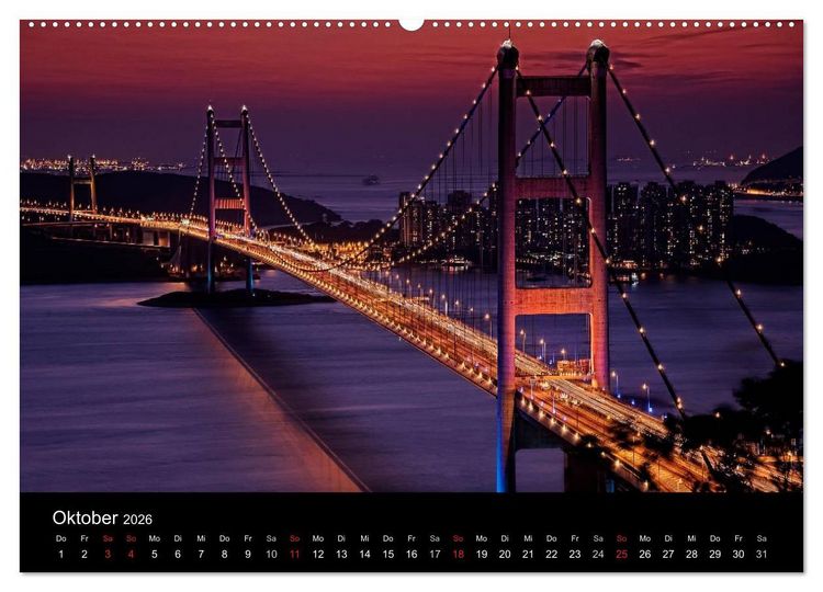 Produktbild: N&auml;chtliche St&auml;dte (hochwertiger Premium Wandkalender 2026 DIN A2 quer), Kunstdruck in Hochglanz