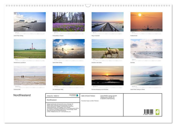 Produktbild: Nordfriesland (Wandkalender 2026 DIN A2 quer), CALVENDO Monatskalender