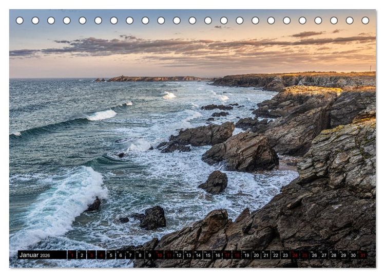 Produktbild: C&ocirc;te Sauvage - Die wilde K&uuml;ste der Bretagne (Tischkalender 2026 DIN A5 quer), CALVENDO Monatskalender