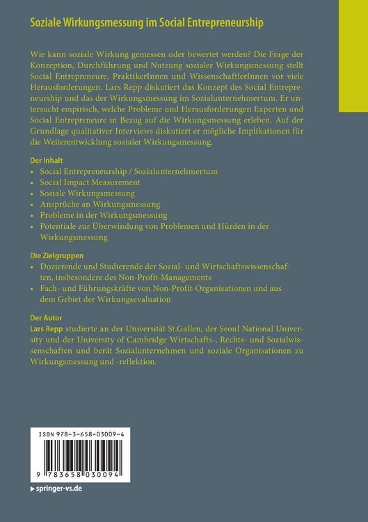 Produktbild: Soziale Wirkungsmessung im Social Entrepreneurship